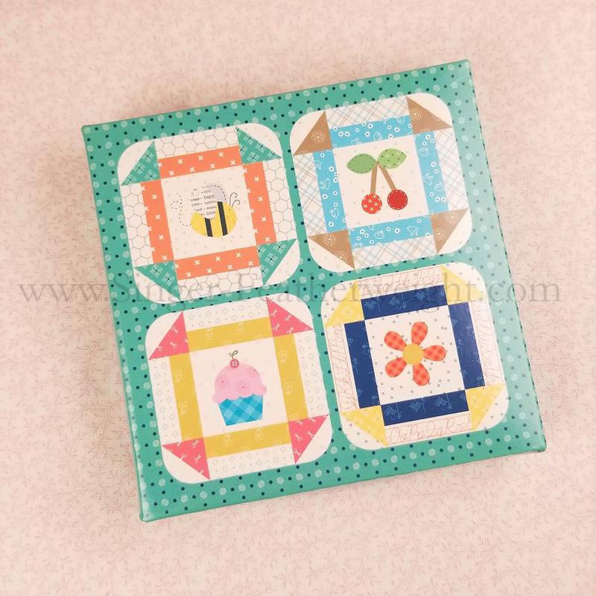 Quilt Coasters, Bee Happy by Lori Holt (Set of 4)