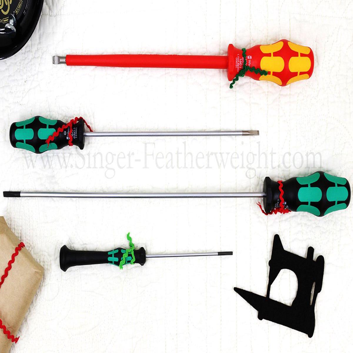 SCREWDRIVER, MAINTENANCE SET of 4, Long, Safety, Mid-Length & Small