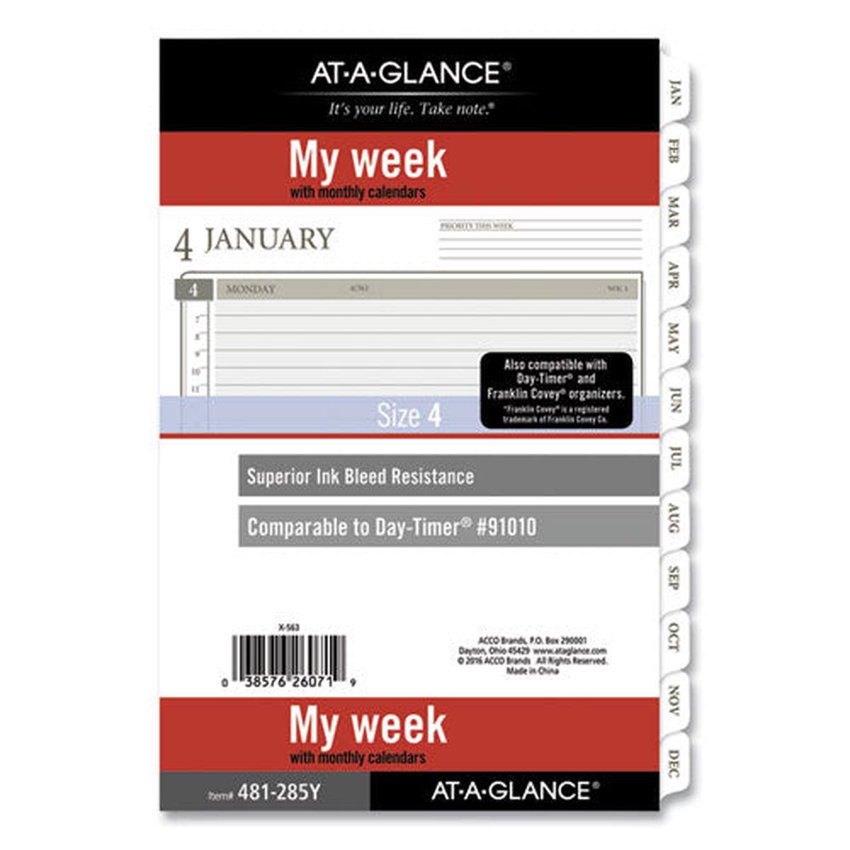 2-page-per-week Planner Refills, 8.5 X 5.5, White, 2022