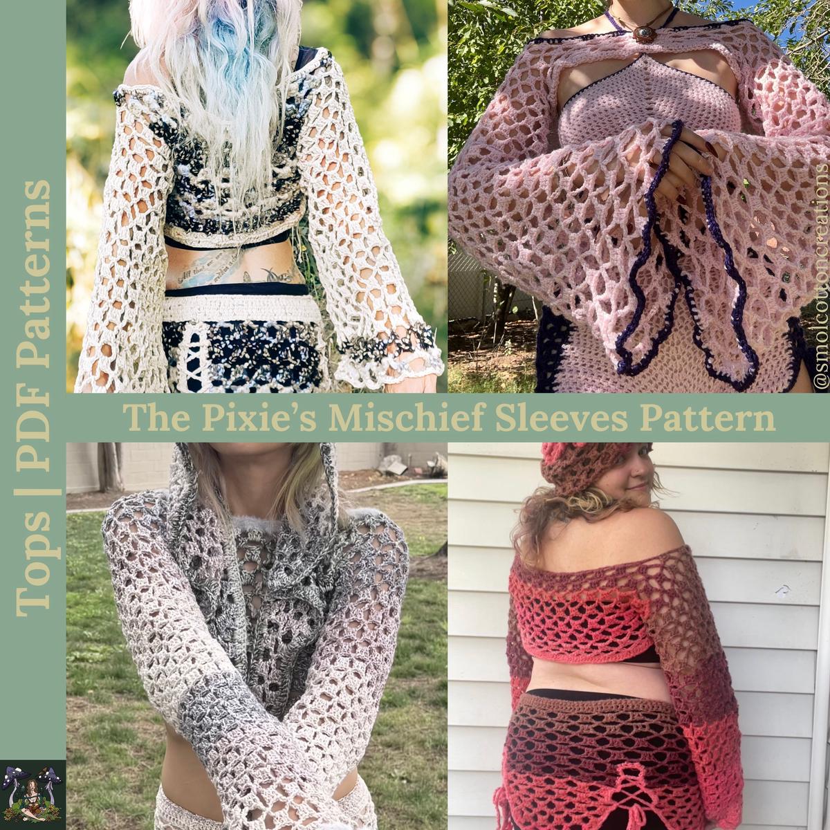 The Pixies Mischief Sleeves - DIY Crochet Festival Sleeves PDF Pattern