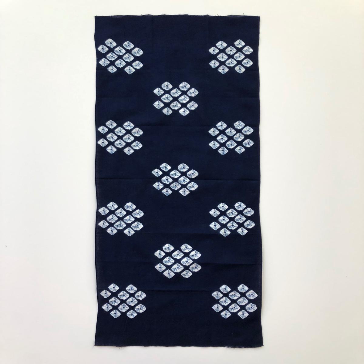 Blue Kikai-Kumo Ishidatami Shibori Tenugui