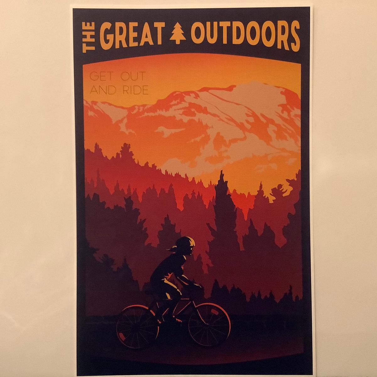 Great Outdoors Cycling Poster, Get Out and Ride