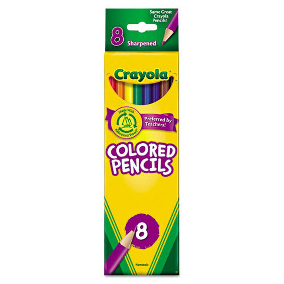 Long-length Colored Pencil Set, 3.3 Mm, 2b (#1), Assorted Lead-barrel Colors, 8-pack