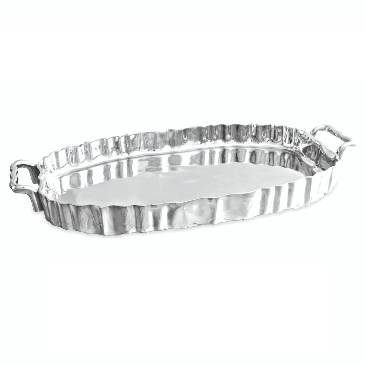 VINTAGE Fluted Oval Tray with Handles