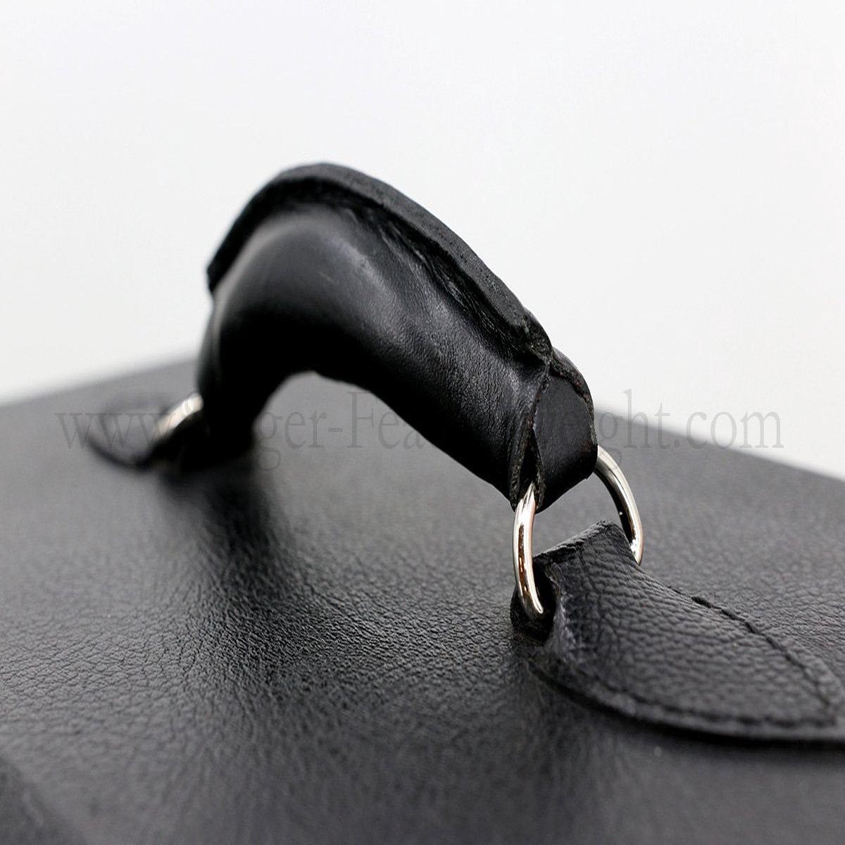 Case Handle, Black Leather with D-RINGS