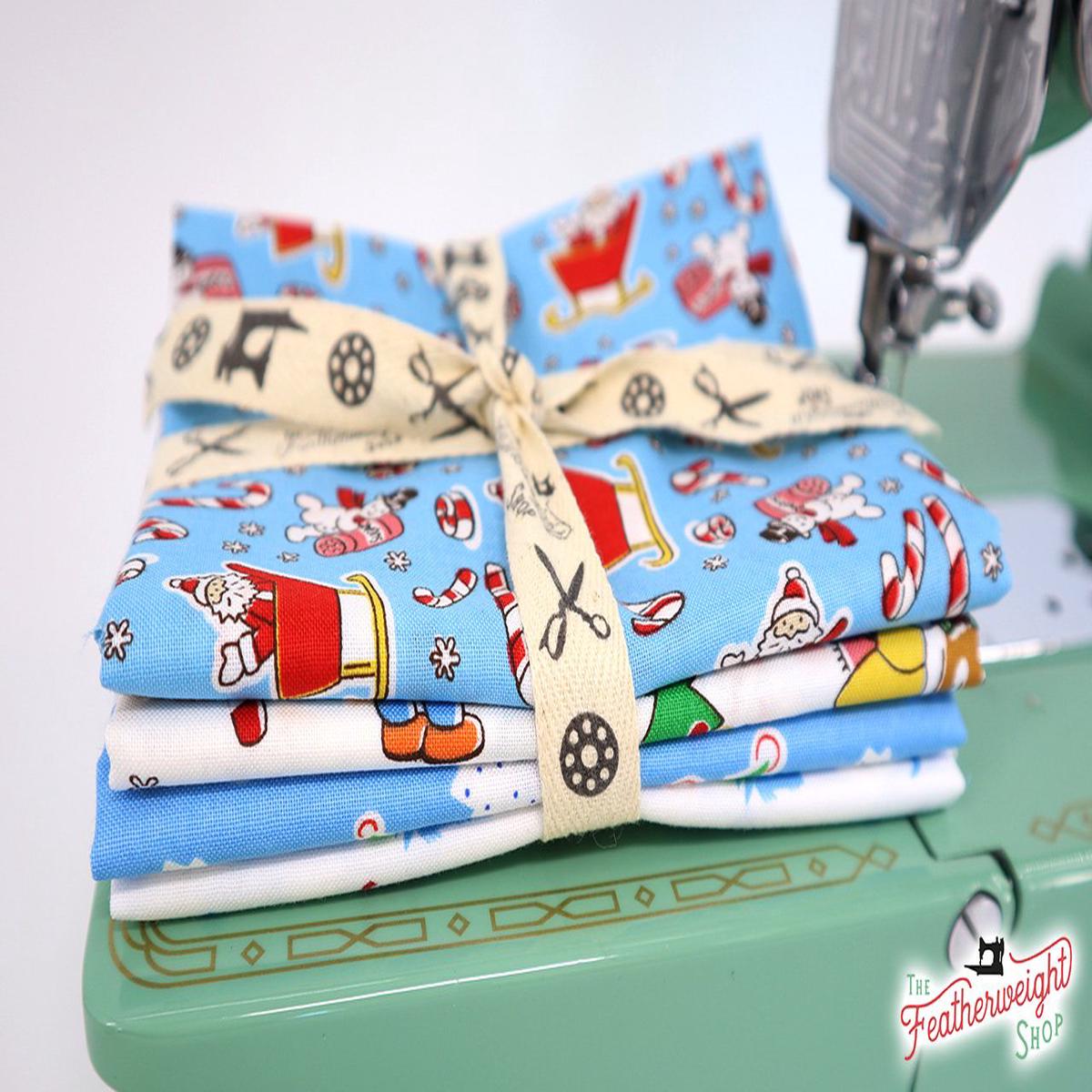 Fabric, Candy Cane Lane BLUE Christmas - FAT QUARTER BUNDLE