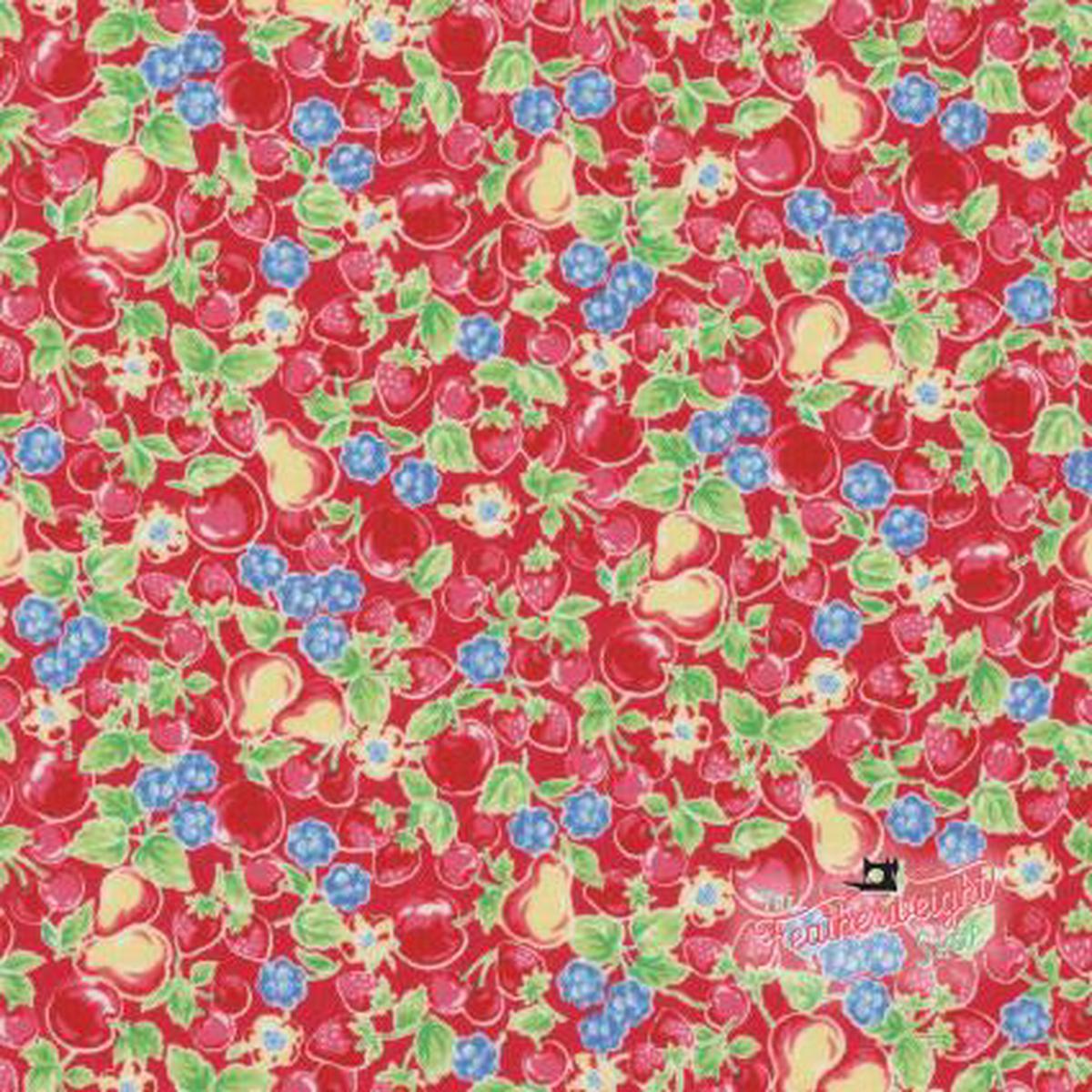 Fabric, Orchard Kitchen by LECIEN - ORCHARD FRUIT RED (by the yard)