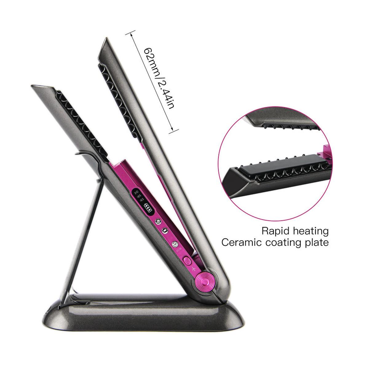 Professional Hair Straightener And Curler Iron 2 In 1 Rechargeable