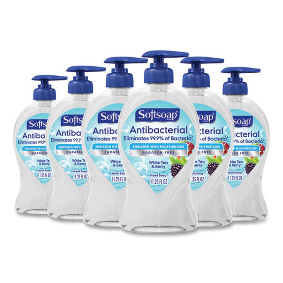 Antibacterial Hand Soap, White Tea And Berry Fusion, 11.25 Oz Pump Bottle, 6-carton