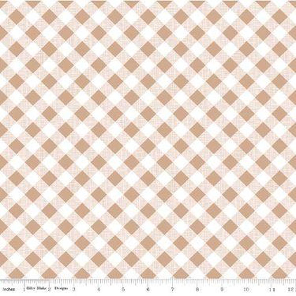 Fabric, Sew Cherry 2 by Lori Holt - GINGHAM NUTMEG (by the yard)
