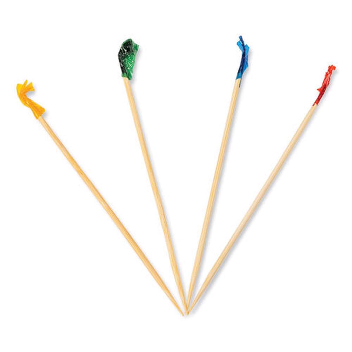 Cellophane-frill Wood Picks, Bamboo, 4
