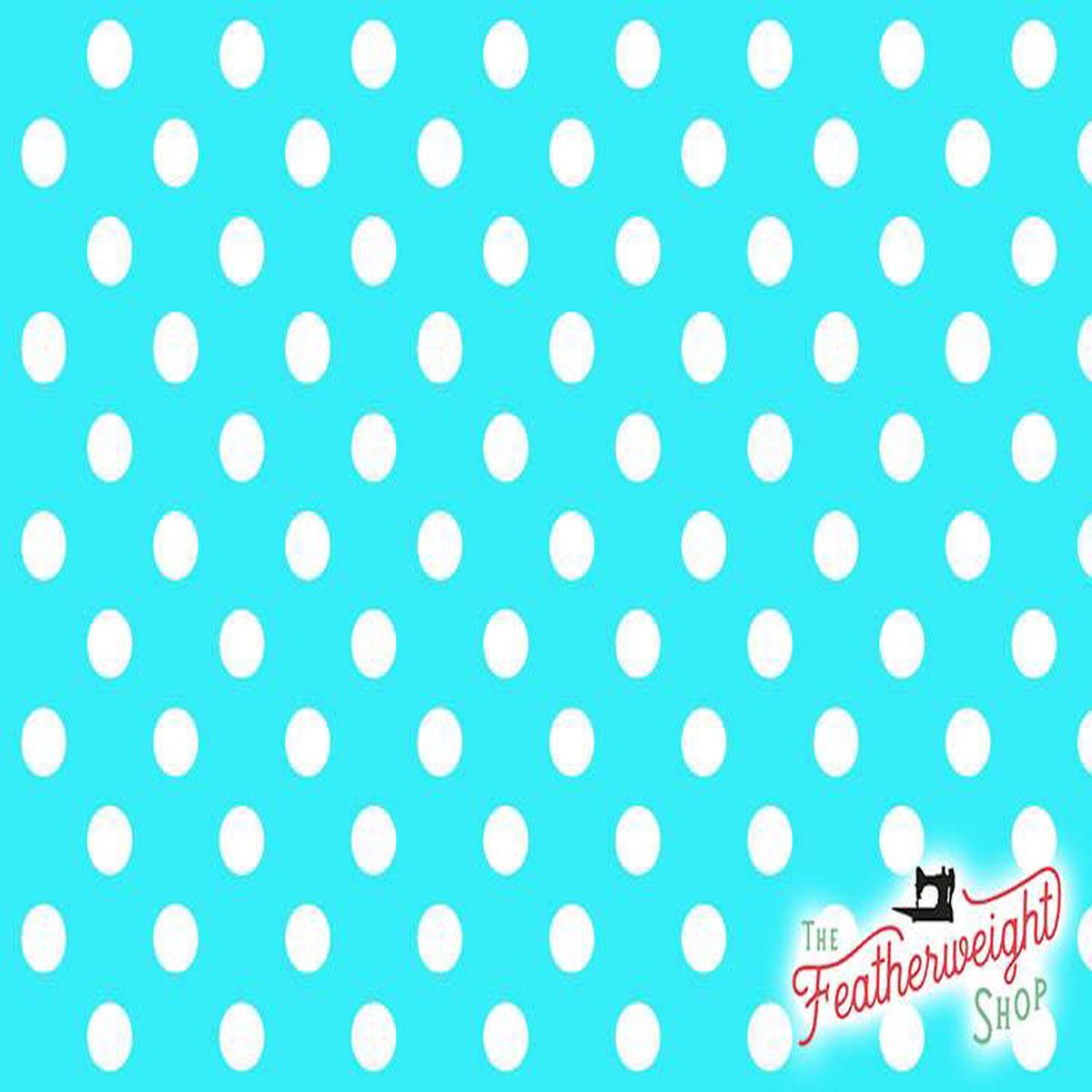 Fabric, Flower Sugar Symbol of Love by LECIEN - POLKA DOT AQUA (by the yard)