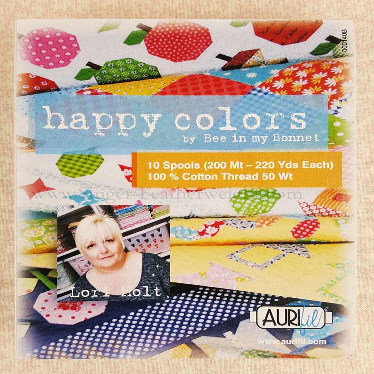 Aurifil Thread 50wt Cotton, 10 Color SET - Lori Holt Happy Colors