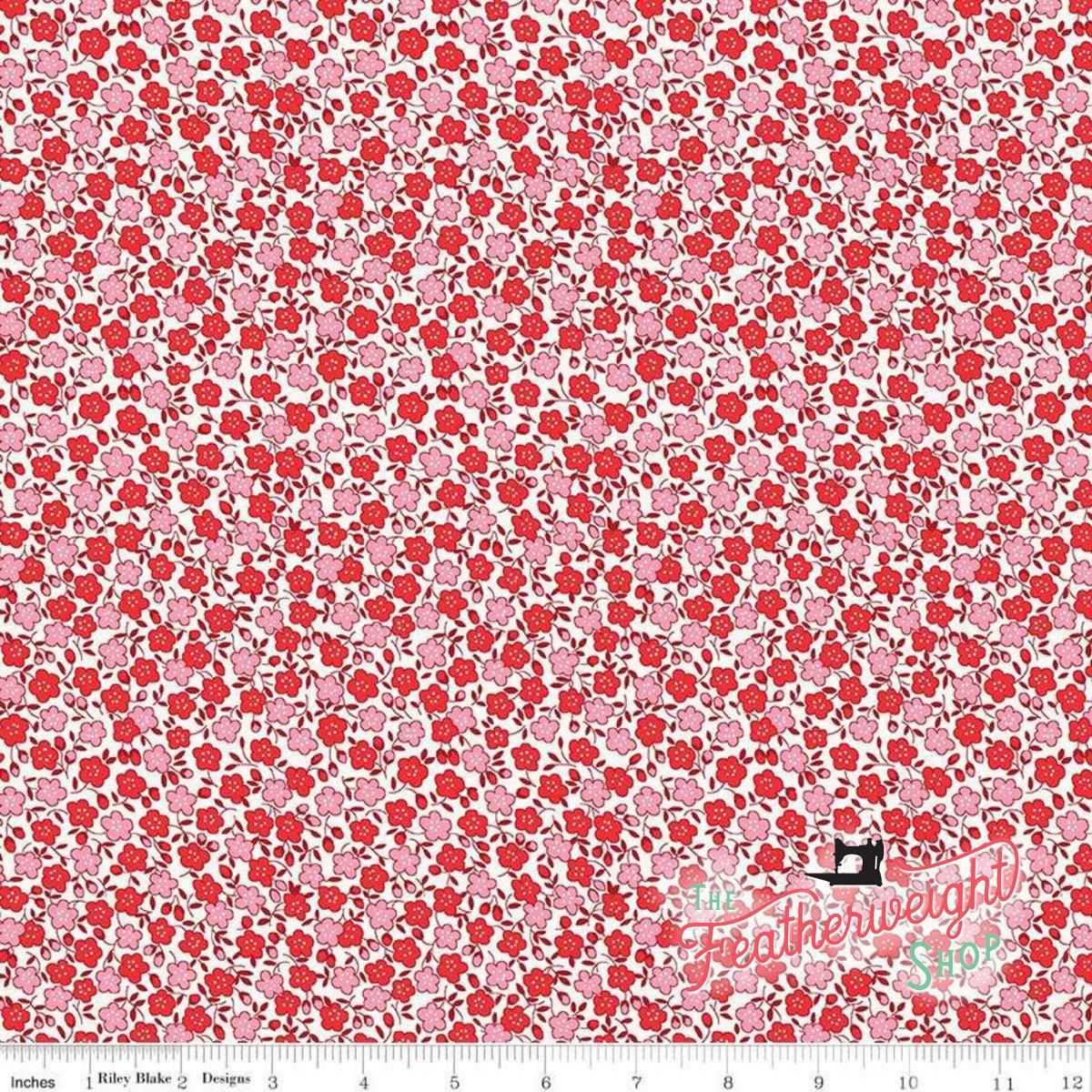 Fabric, Storytime 30's by Penny Rose for Riley Blake Designs - FLORAL RED (by the yard)