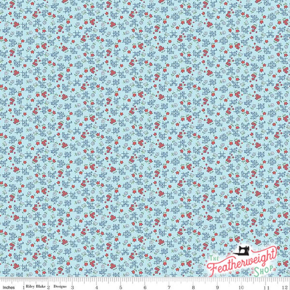 Fabric, Love Letters by Lindsay Wilkes for Riley Blake Designs - Tic-Tac-Toe Aqua (by the yard)