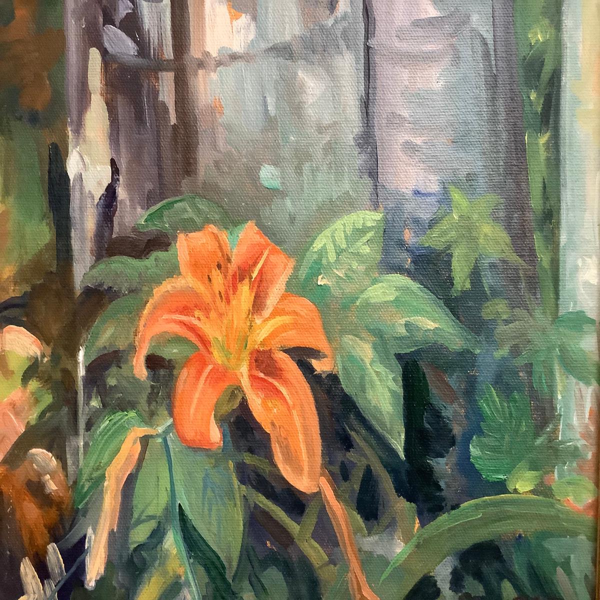 Daylily Oil on Canvas Board