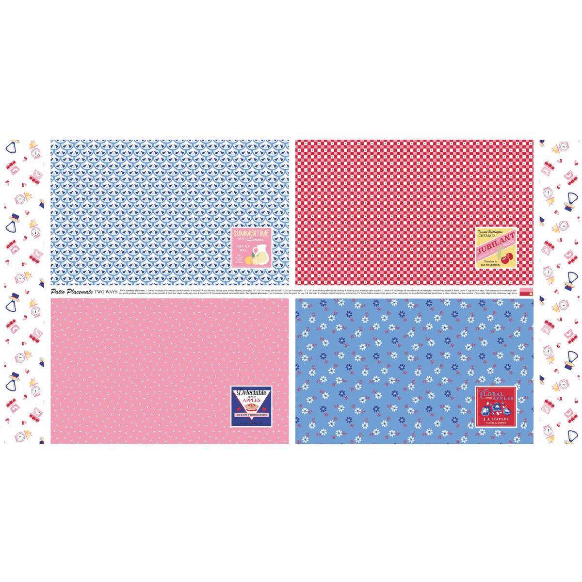 Fabric, Shortcake by Heidi Staples of Fabric Mutt - SHORTCAKE PLACEMAT MULTI (by the panel)