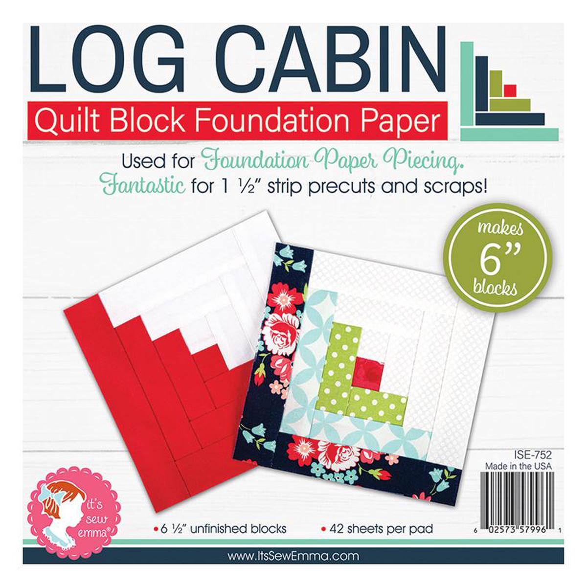 PATTERN, Log Cabin Quilt Block Foundation Paper Piecing from It's Sew Emma - 6