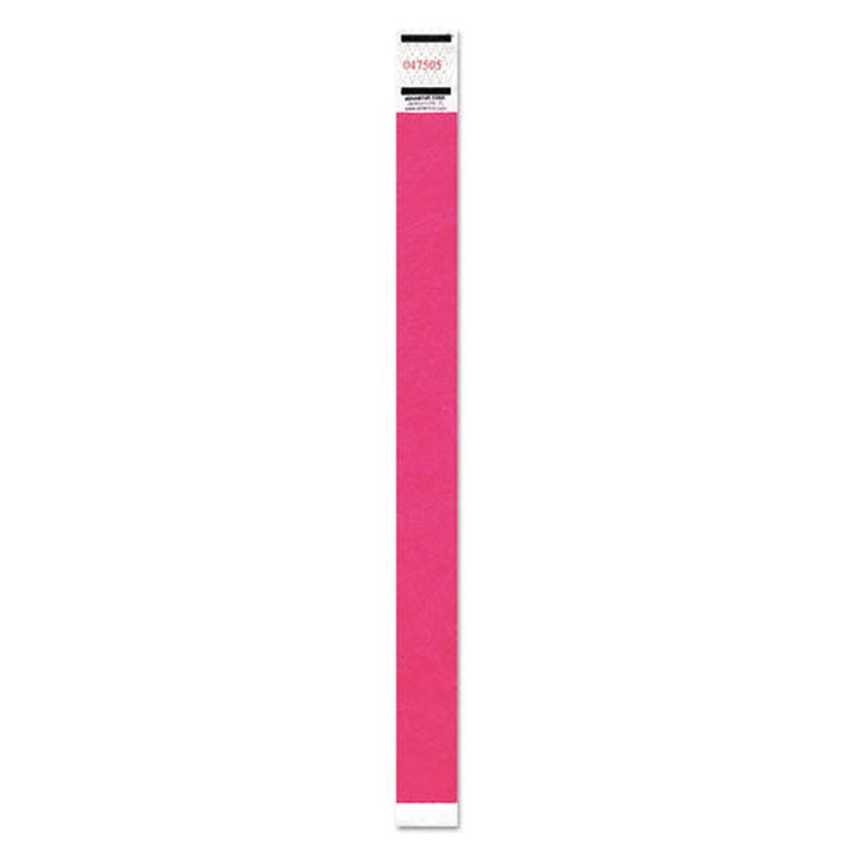 Crowd Management Wristband, Sequential Numbers, 9 3-4 X 3-4, Neon Pink, 500-pk