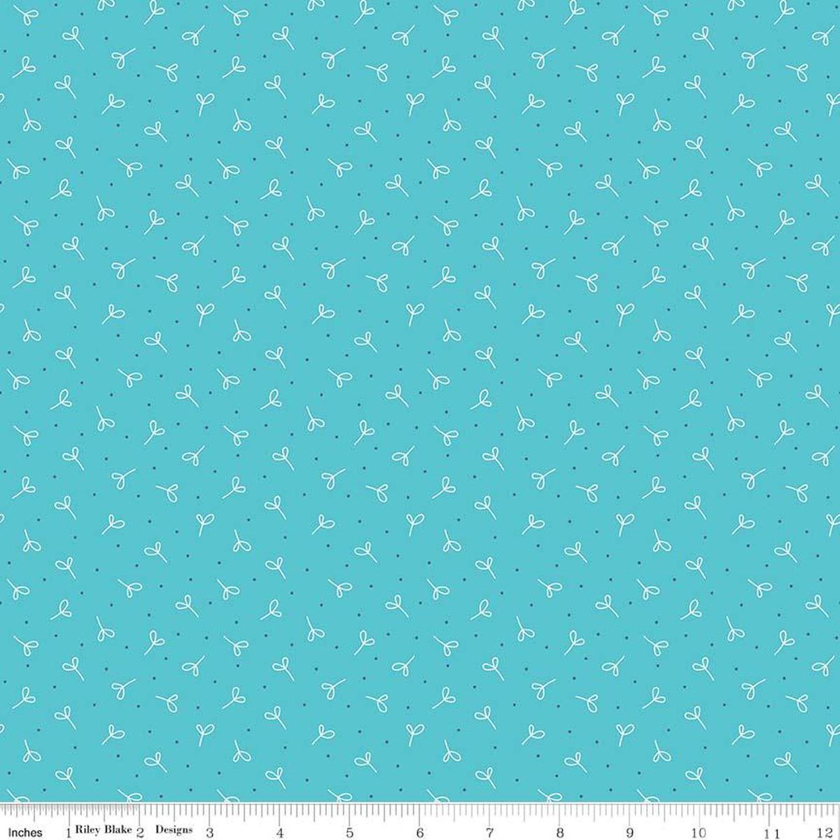 Fabric, Farm Girl Vintage by Lori Holt SEEDLING PEACOCK (by the yard)