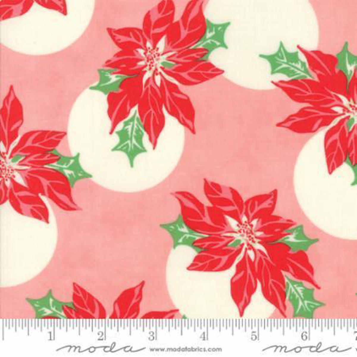 Fabric, Swell Christmas by Urban Chiks for Moda Fabrics - Poinsettia, Pink