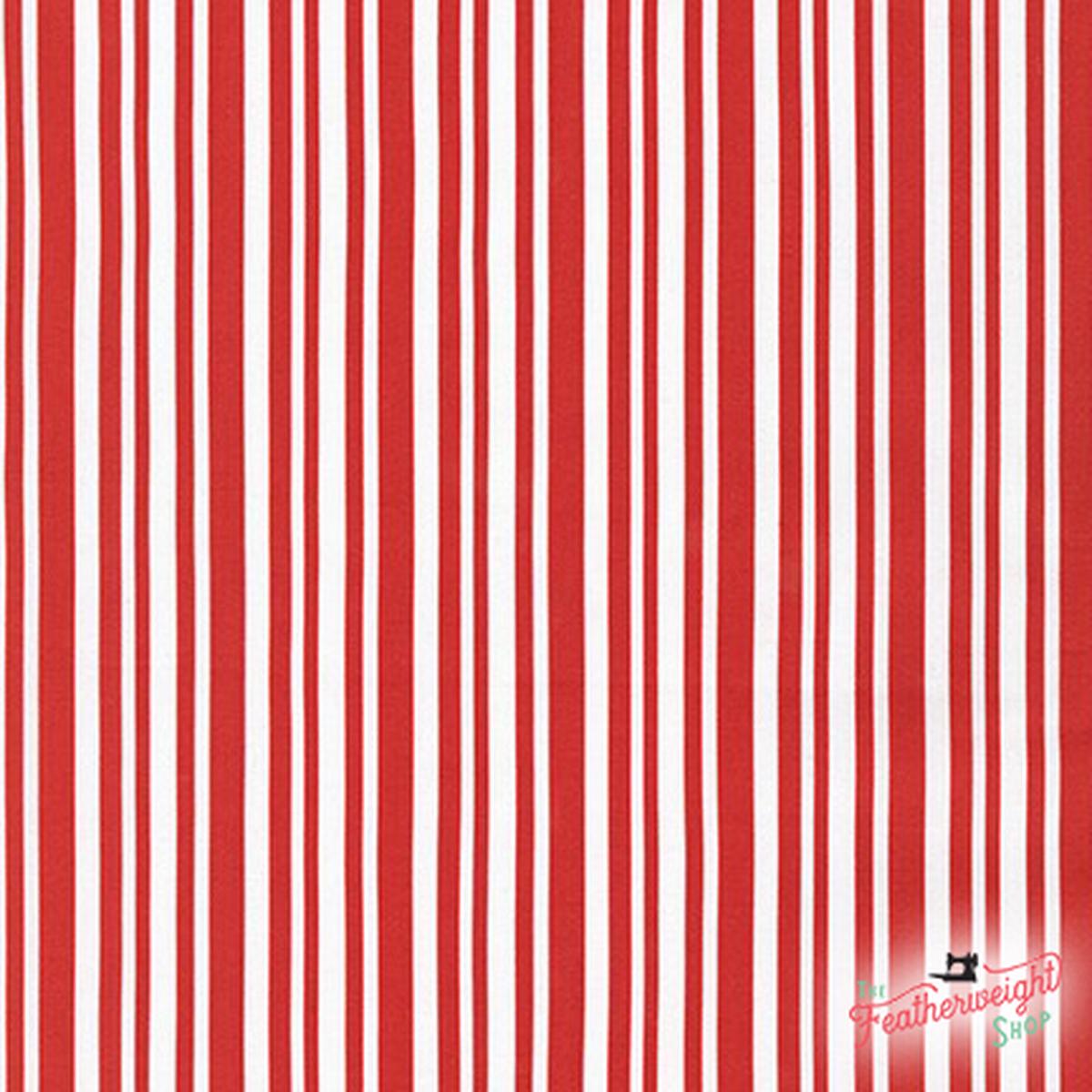 Fabric, Yuletide Bells by Darlene Zimmerman for Robert Kaufman - RED & WHITE STRIPE (by the yard)
