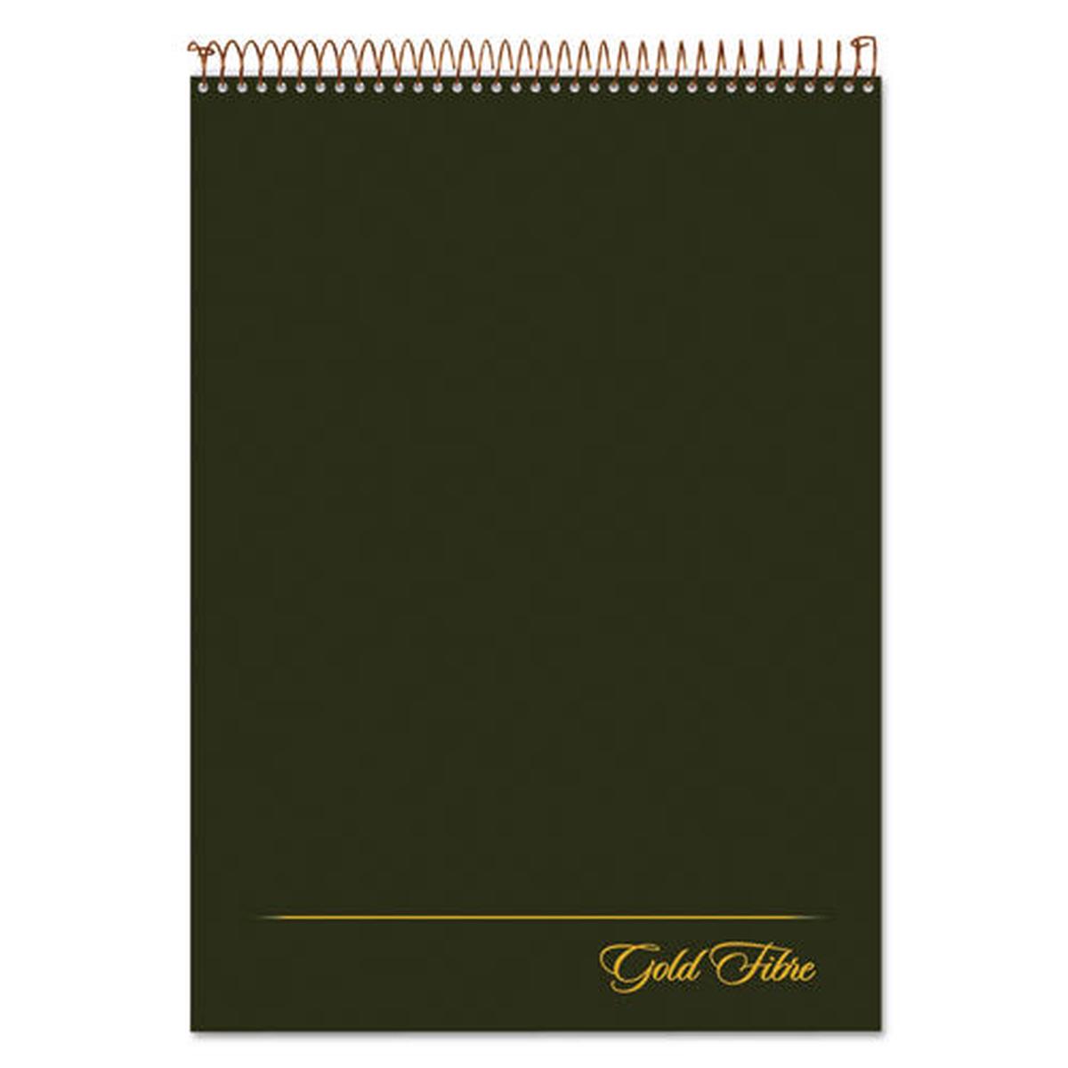 Gold Fibre Wirebound Writing Pad W- Cover, 1 Subject, Project Notes, Green Cover, 8.5 X 11.75, 70 Sheets