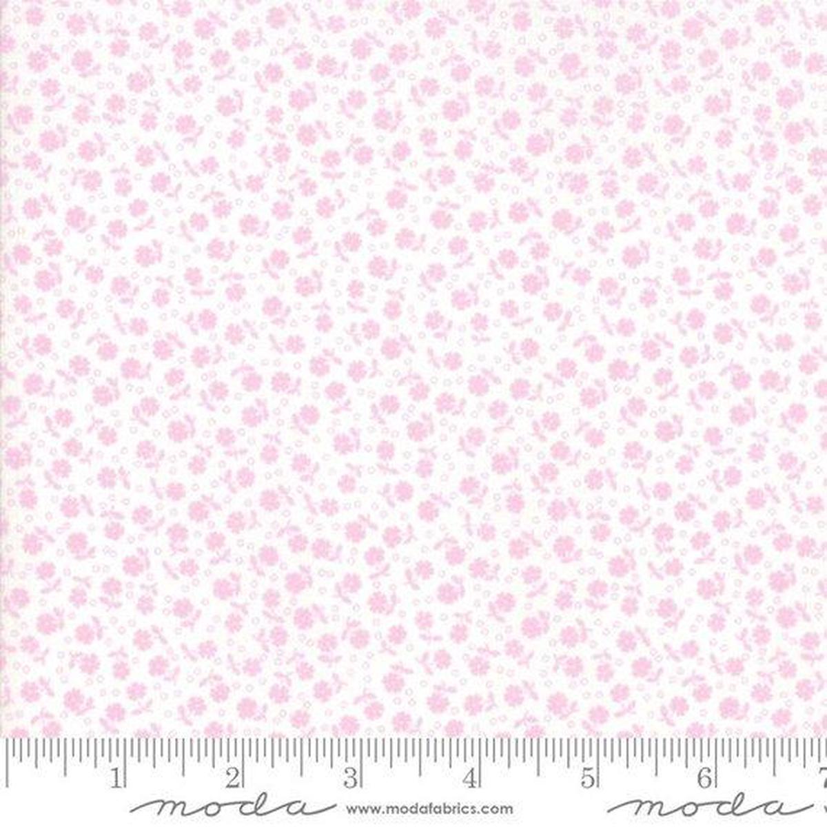 Fabric, Guest Room Cameo by Kristyne Czepuryk with Pretty by Hand - FLORAL FLOWERS DOTS LT PINK (by the yard)