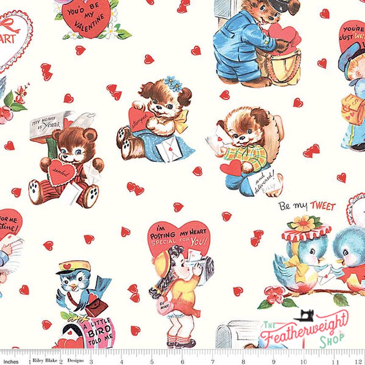Fabric, Love Letters by Lindsay Wilkes for Riley Blake Designs - Main Cream (by the yard)