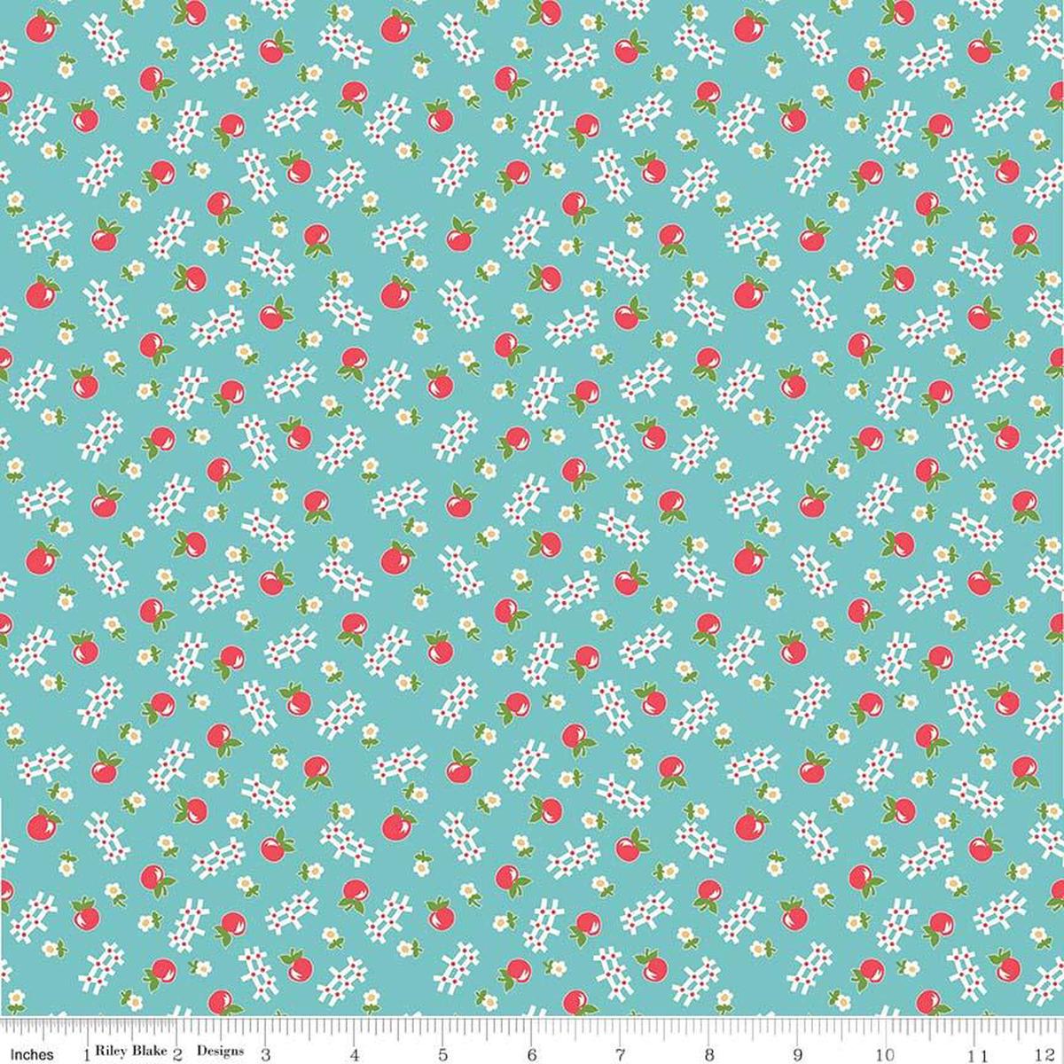 Fabric, Farm Girl Vintage by Lori Holt APPLE COTTAGE (by the yard)