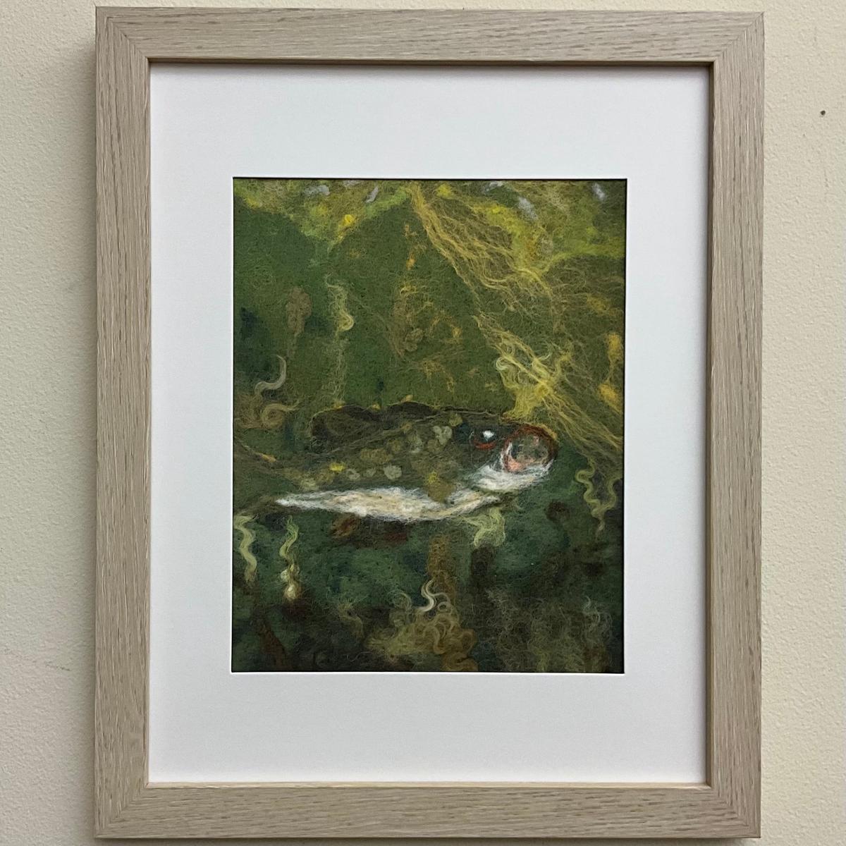 Large Mouth Bass - Print of Hand Felted Framed Art