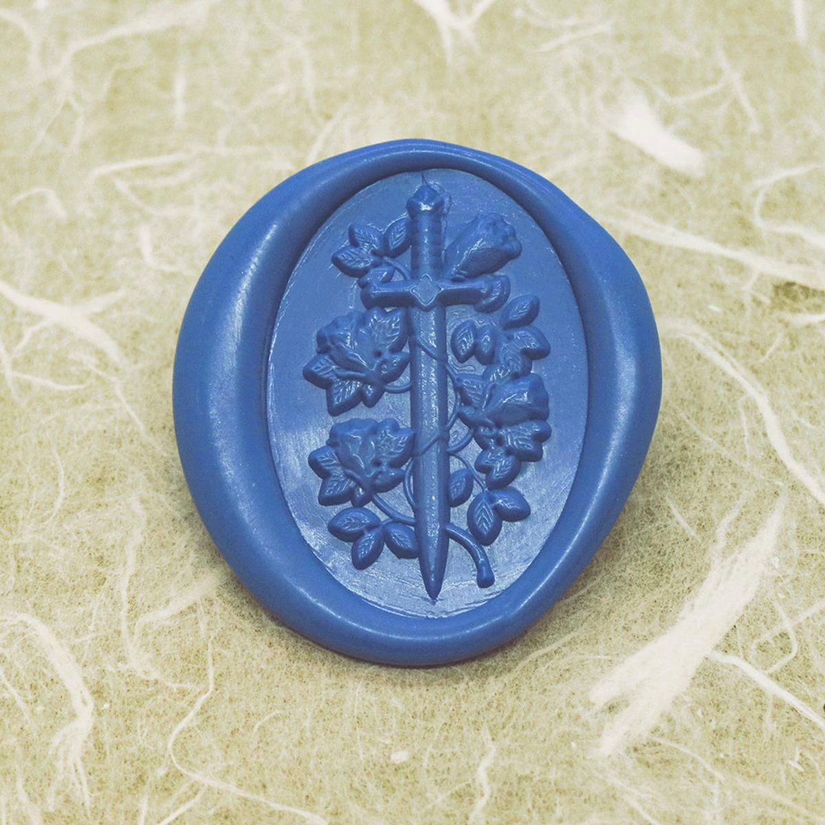 3D Relief Sword with Roses Wax Seal Stamp