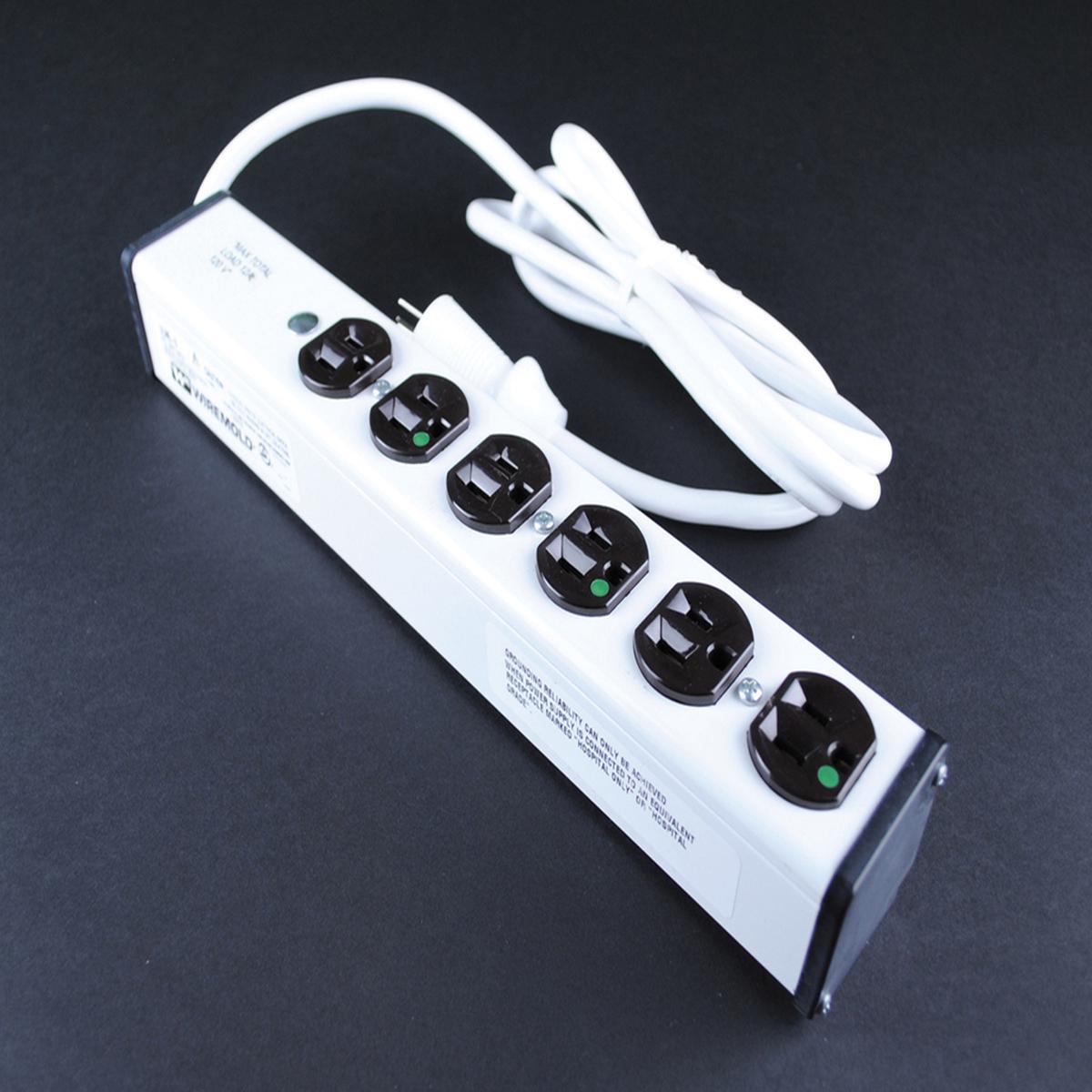 Medical Grade Plug-In Outlet Center Unit / APPROVED for Patient Care areas / 120V/20A / 6 O/L / 15' cord