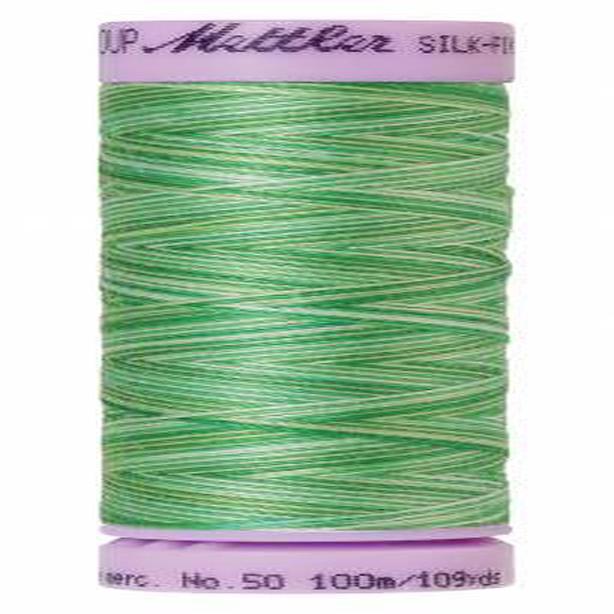 Mettler Silk-Finish 50wt Variegated Cotton Thread 109yd/100M Minty
