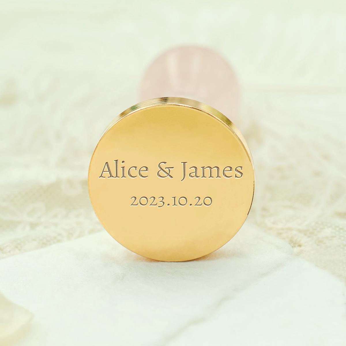Minimalist Name Custom Wedding Wax Seal Stamp - Style 7
