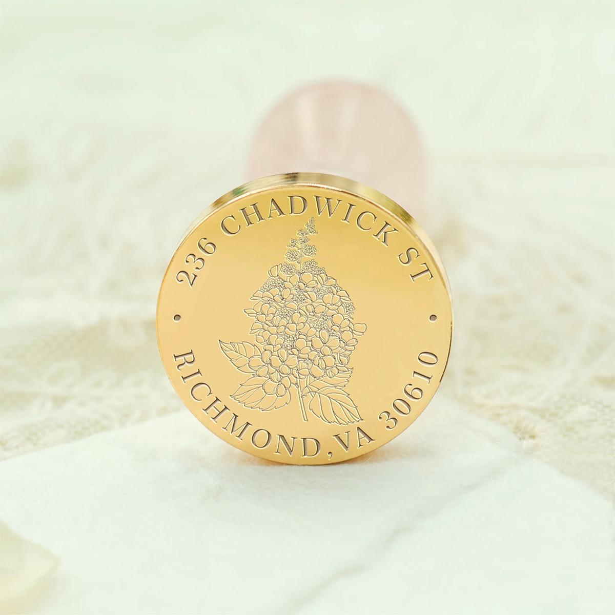 Natural Plant Custom Address Wax Seal Stamp - Hydrangea