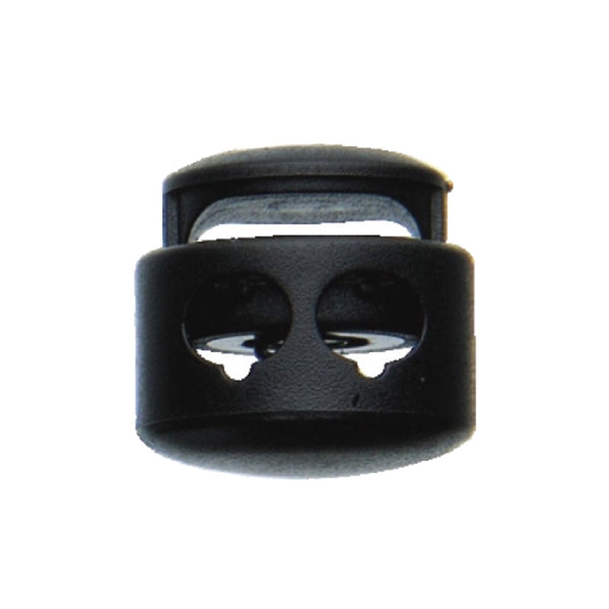 CL 643 Black ABS Short Barrel Double Hole Cord Lock
