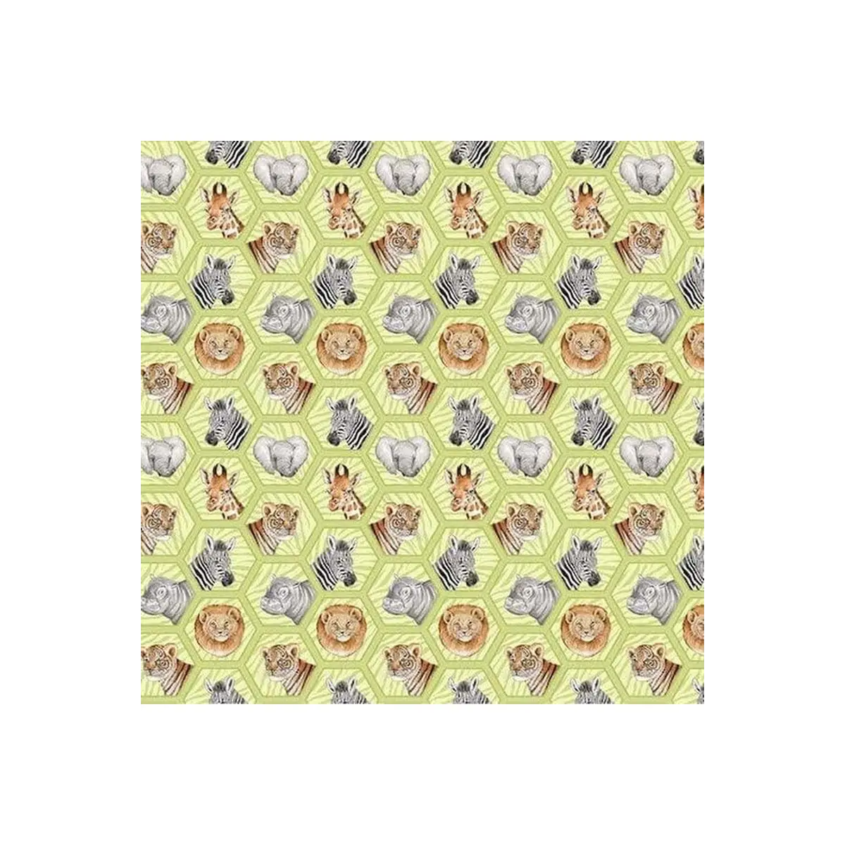 Northcott Fabrics, Baby Safari Collection - Little Hexie Animals - 24674* (Sold By 1/2 Meter)