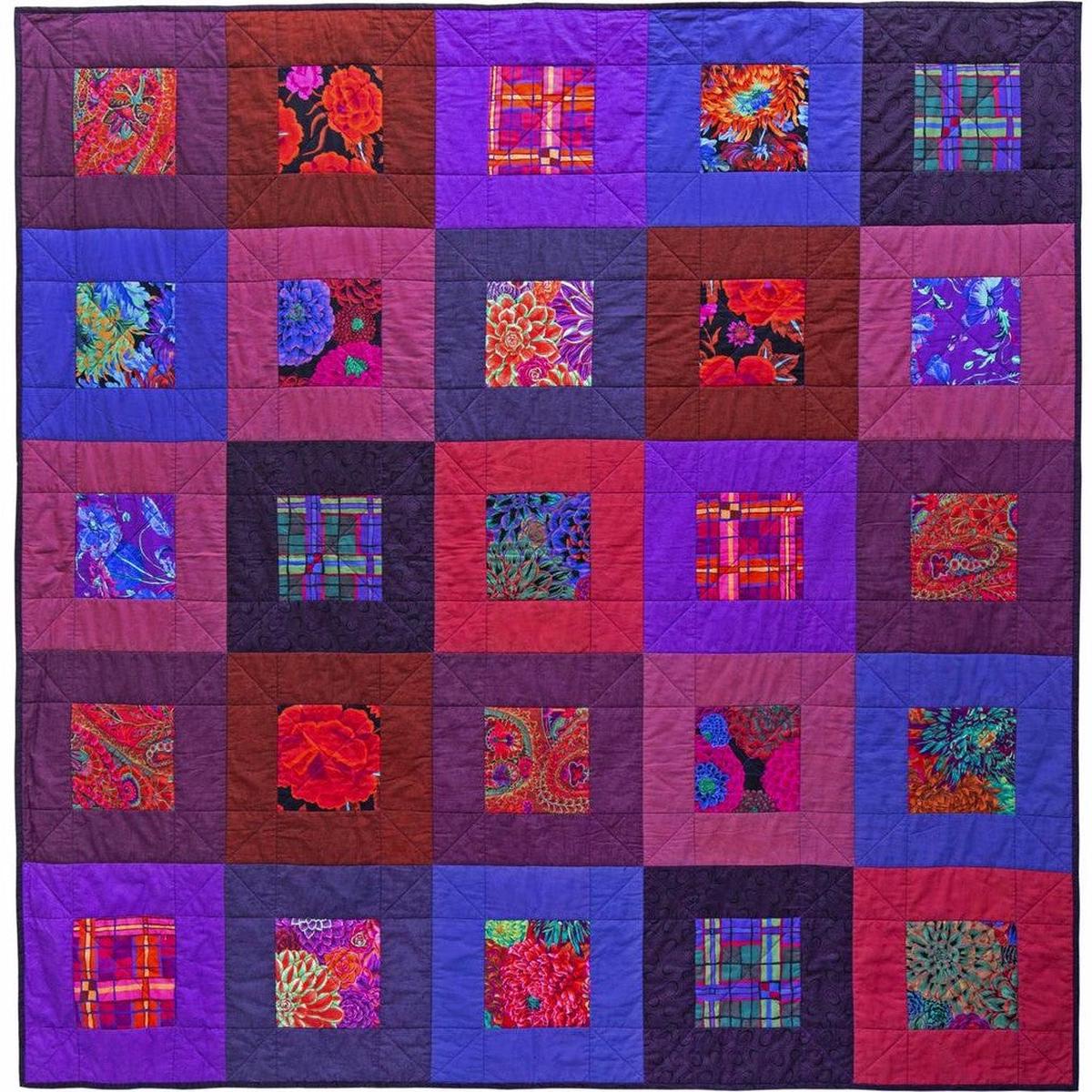 KAFFE FASSETT - QUILTS BY THE SEA - Maroon Frames Quilt Kit