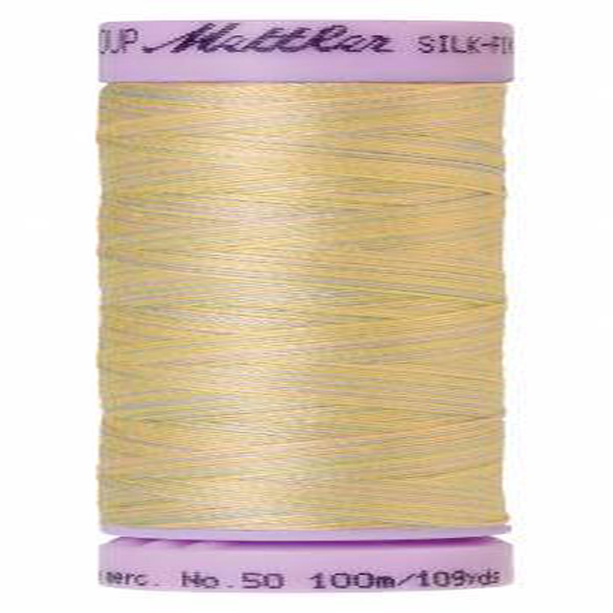 Mettler Silk-Finish 50wt Variegated Cotton Thread 109yd/100M Palest Pastels