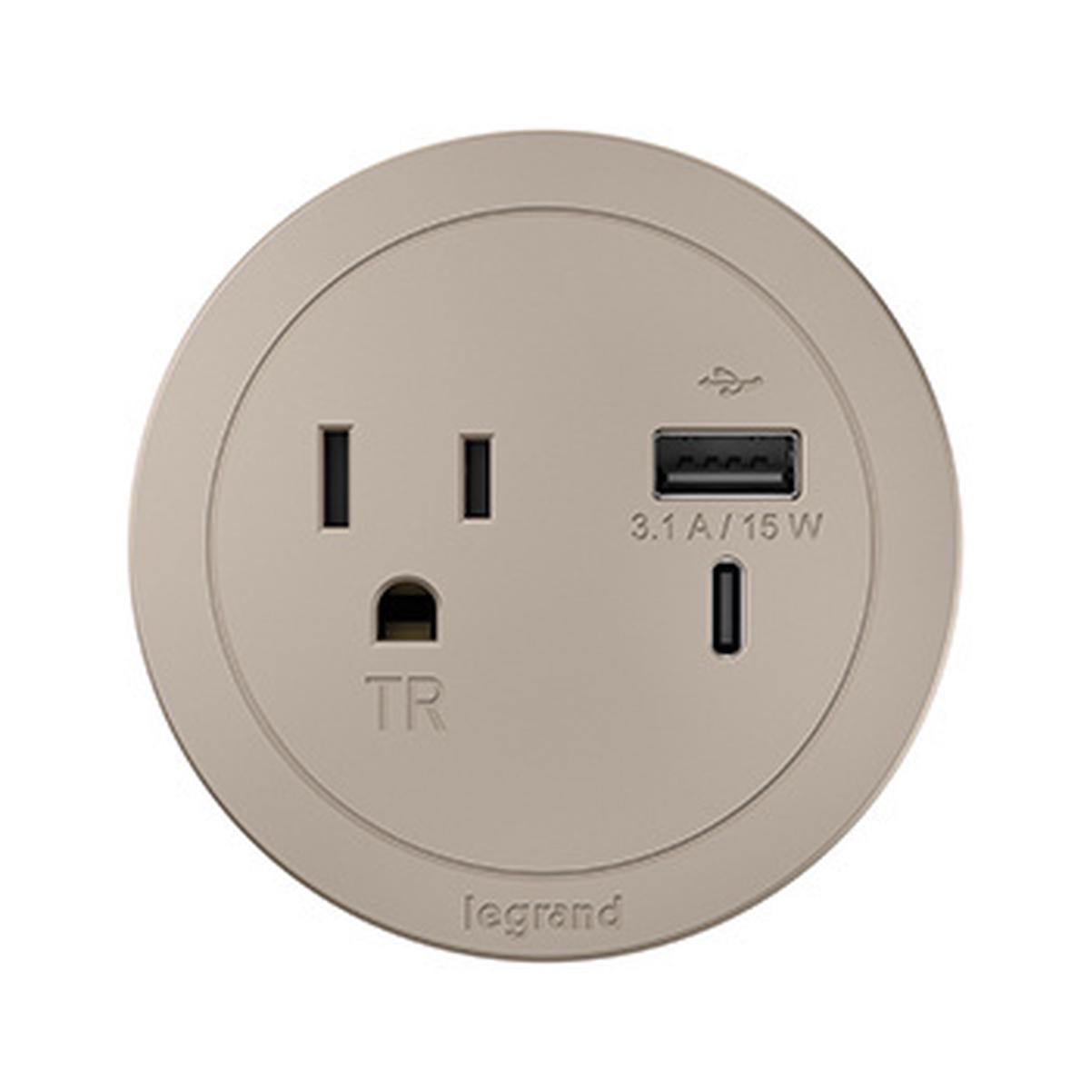 ROUND FPC, 1 OL, USB, NICKEL, 10FT COMBO USB-A AND USB-C