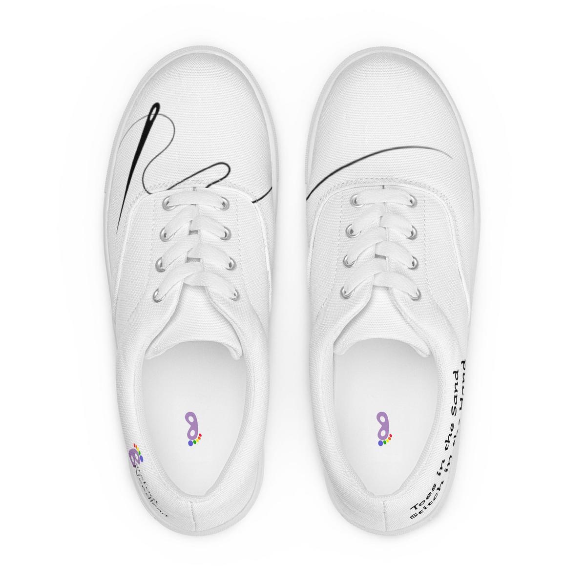Womens lace-up canvas shoes, white