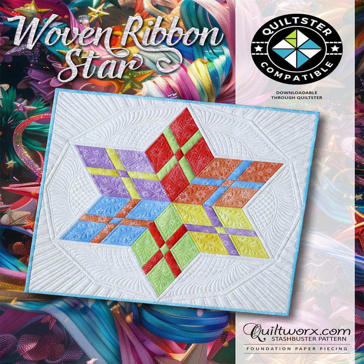 QUILTWORX.COM - Woven Ribbon Star Pattern