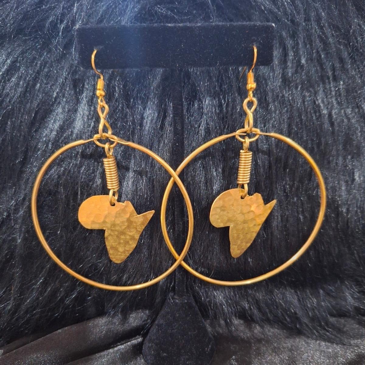 Kenyan 'Africa Map' Hoop Earrings