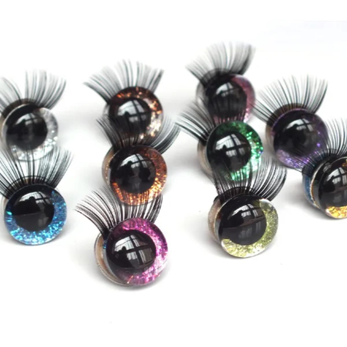 Glitter Toy Eyes With Eyelash With Hard Washer