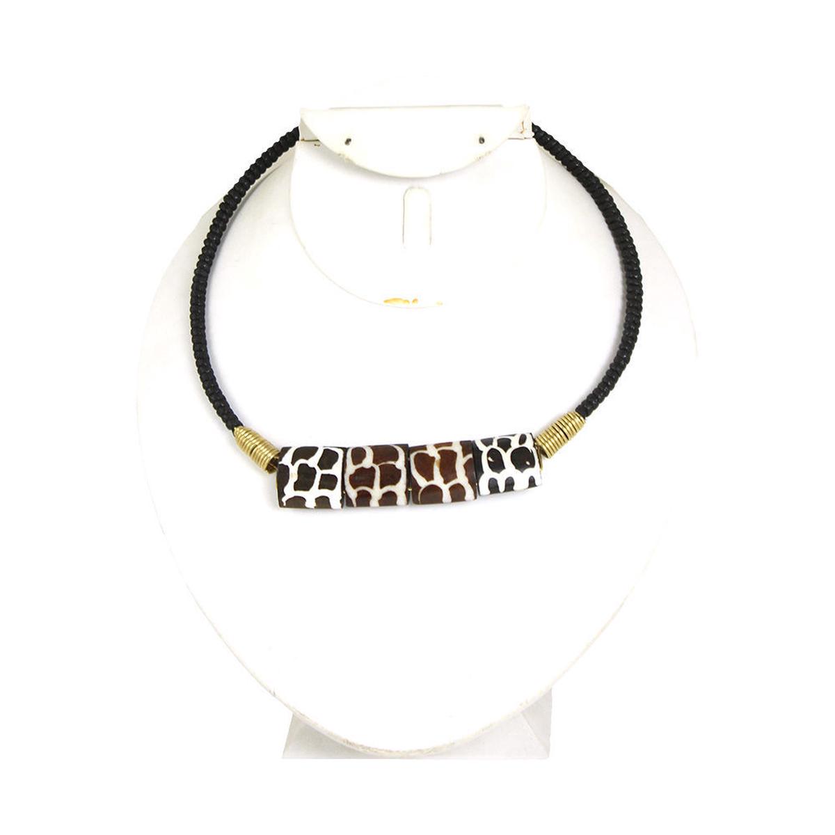 Kenyan Square Bone Choker Set