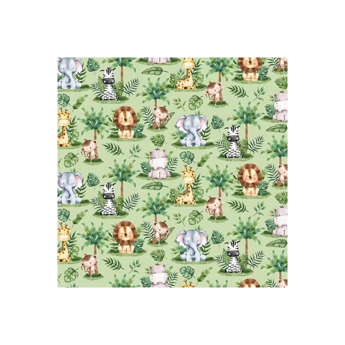 Northcott Fabrics, Wee Safari, Feature Animals - 25642-72 (Sold By 1/2 Meter)