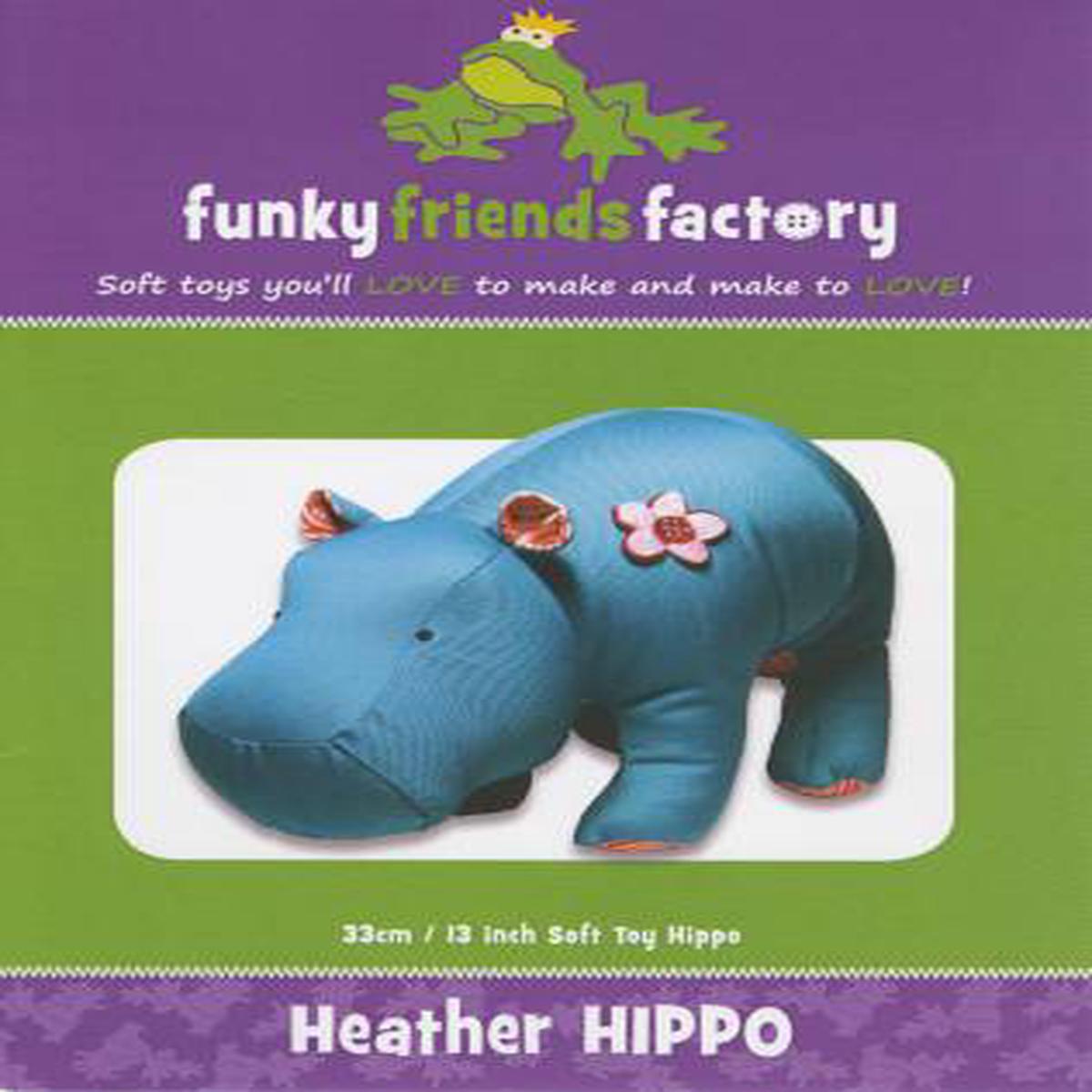 FUNKY FRIENDS FACTORY - HEATHER HIPPO PATTERN