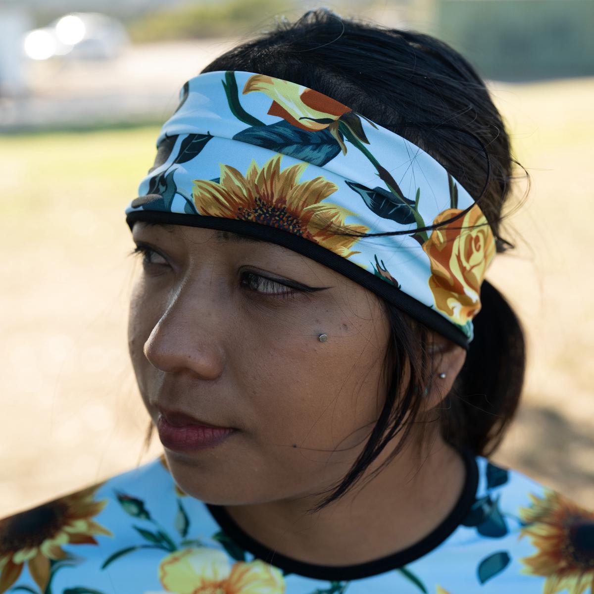 Reversible Stretch Headband in Sunflower