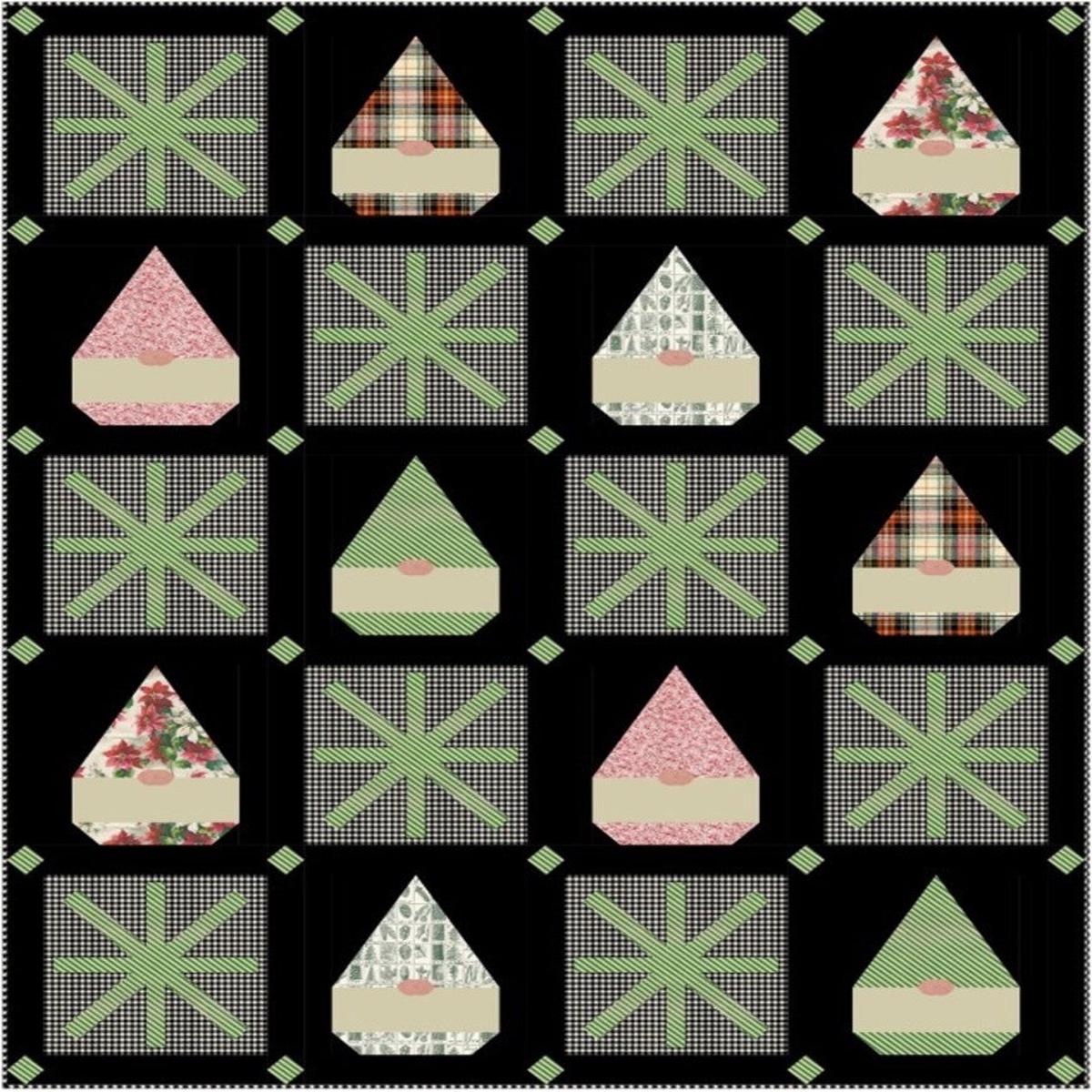 Lake Girl Quilts - TIM HOLTZ - HOLIDAY PAST - Snow Gnomes Quilt Kit